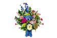 Blue Teddy Bear Flower Arrangement