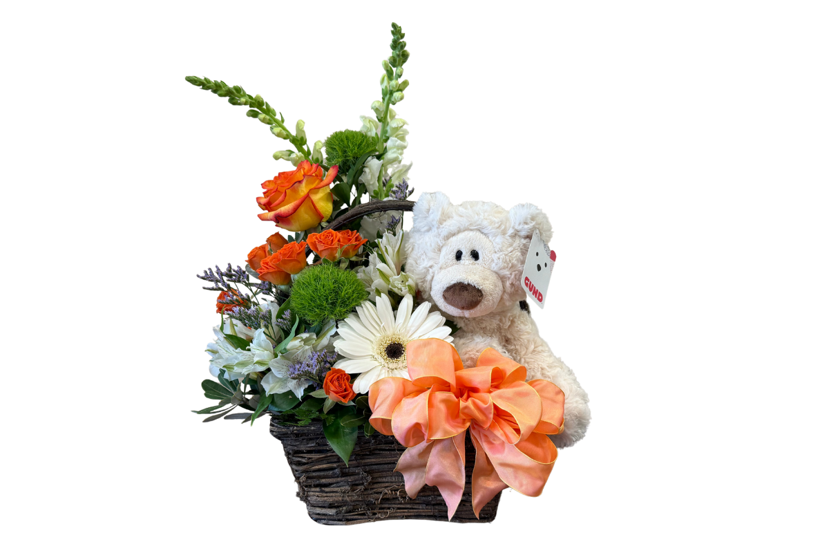 Teddy Bear Basket Denton Florist