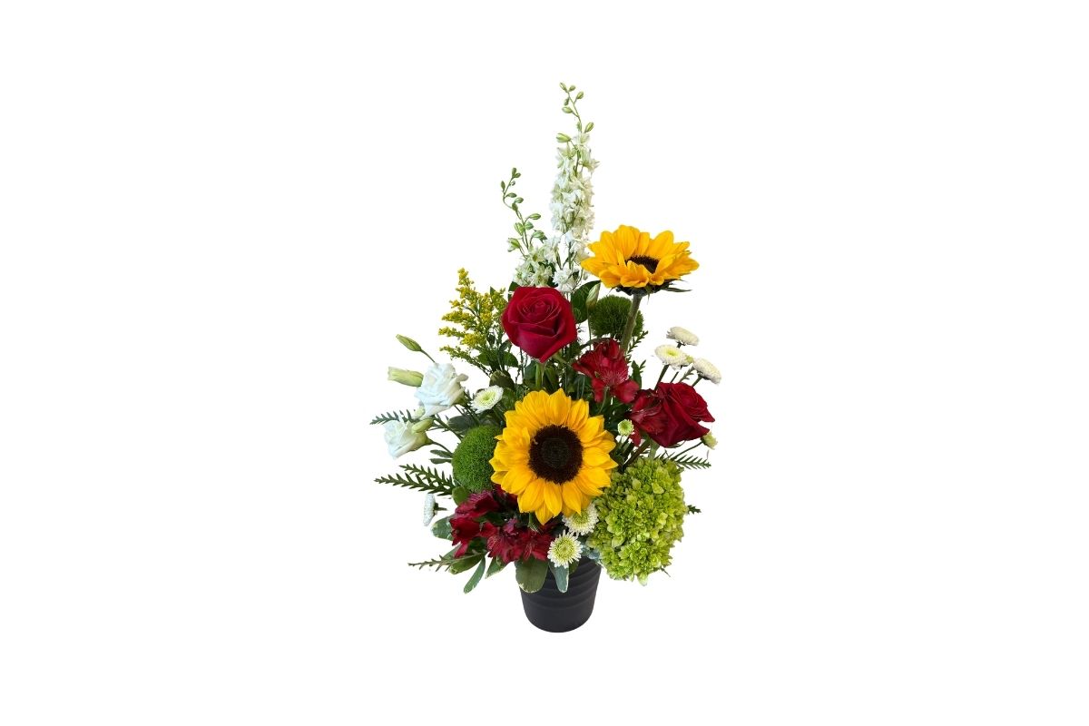 Sunflowers and red roses Denton Florist