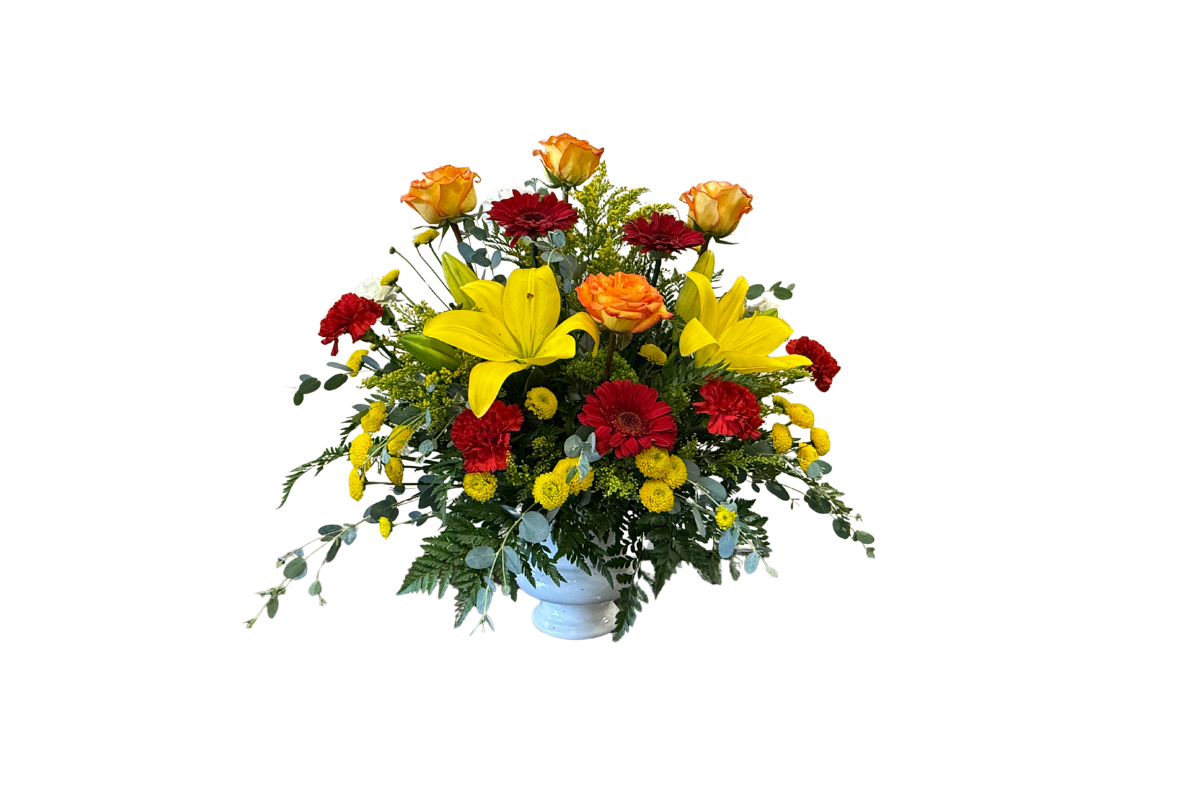 Cheery sympathy arrangement Denton Florist cheery sympathy arrangement