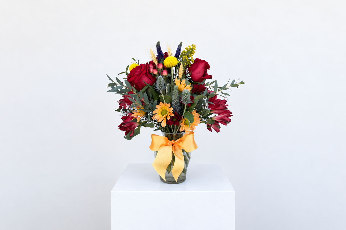 Fall Flowers with Roses in Denton Texas