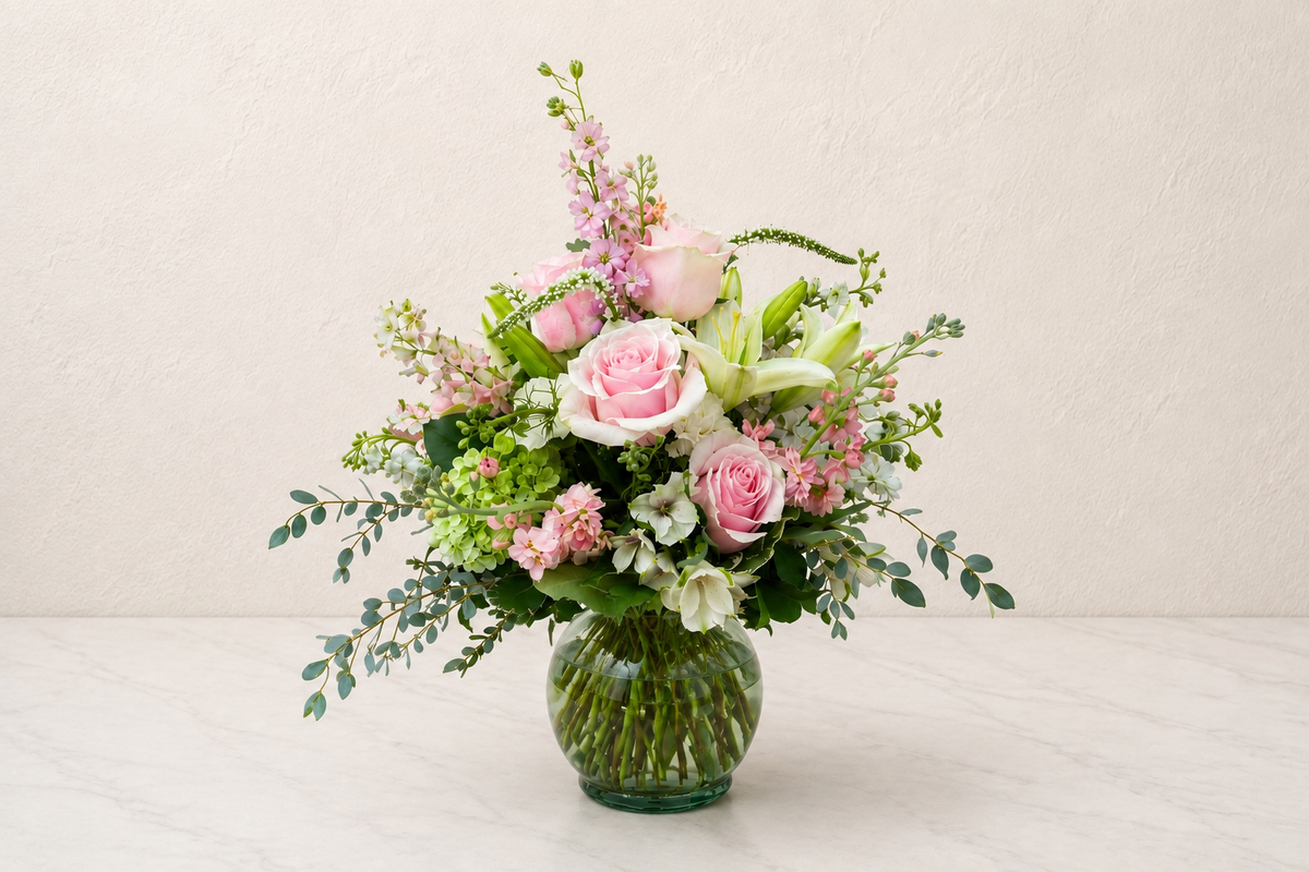 Pink sympathy arrangement Denton Tx