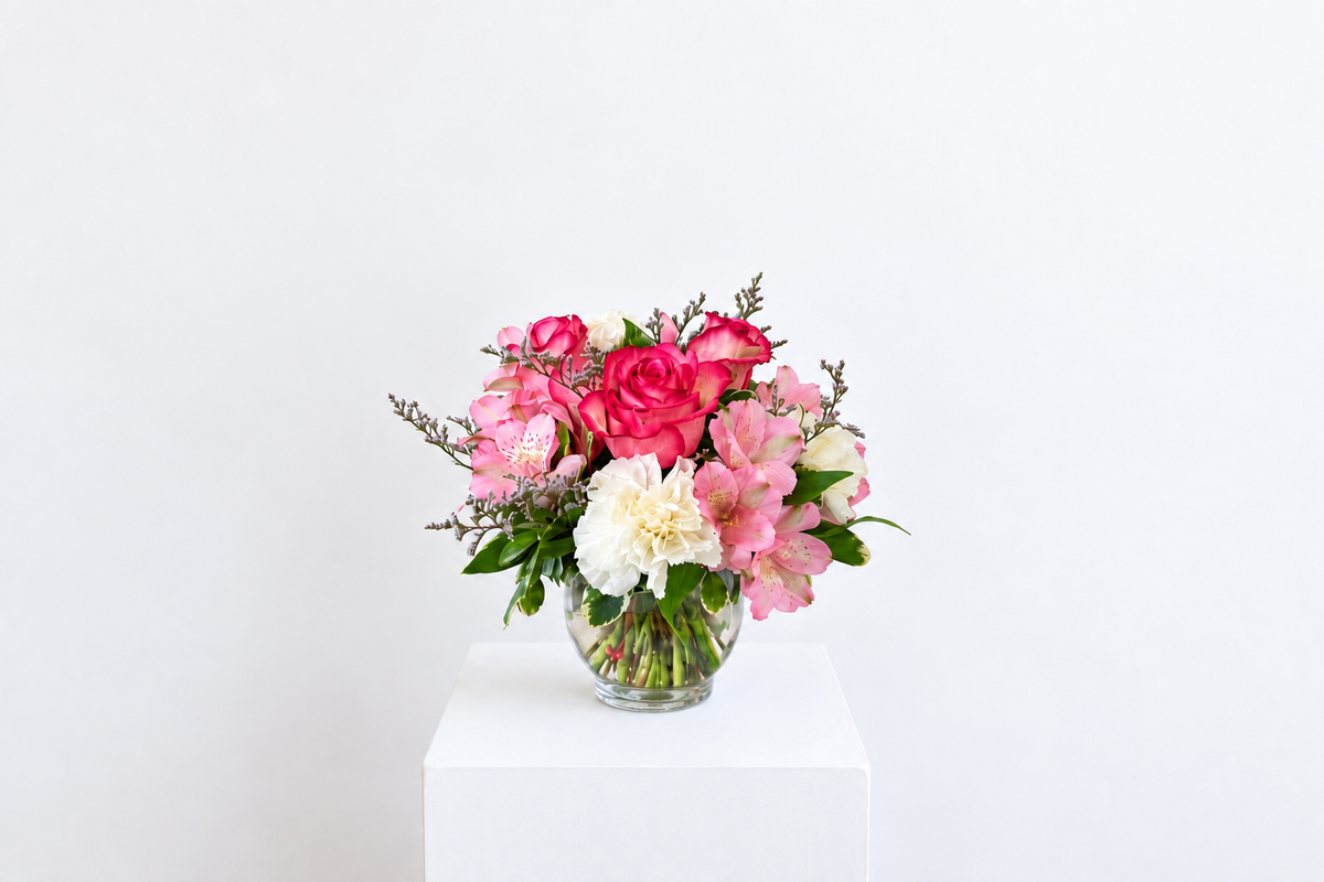 Pink Rose Arrangement at Denton Florist, Texas