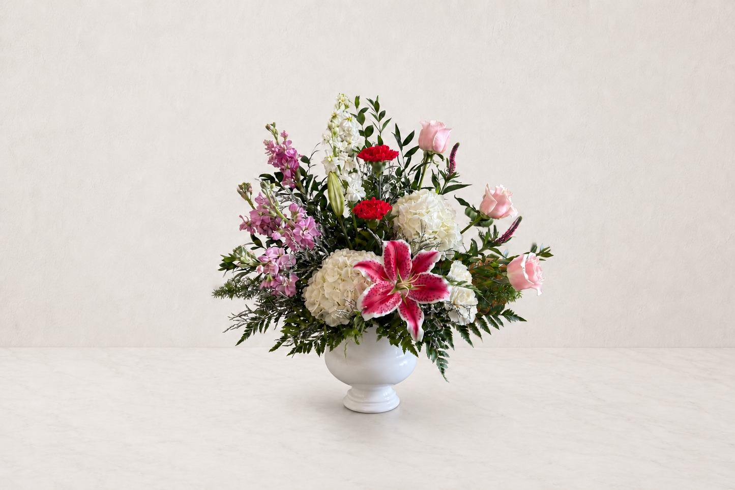 Pink and red sympathy arrangement denton texas