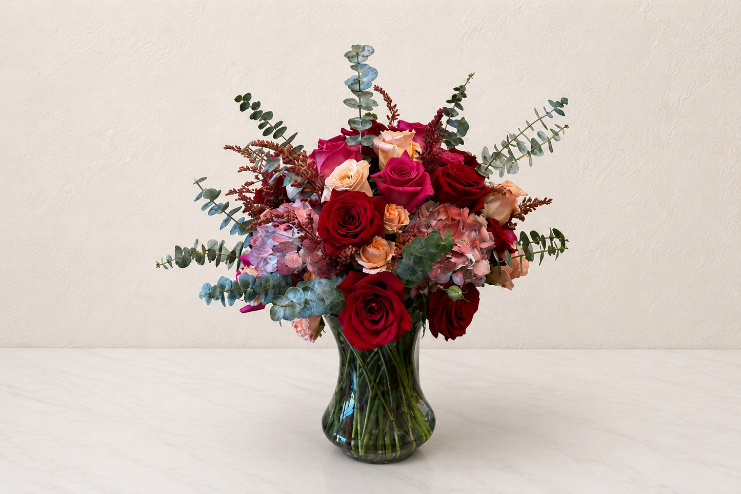 denton texas Premium Rose and hydrangea arrangement 