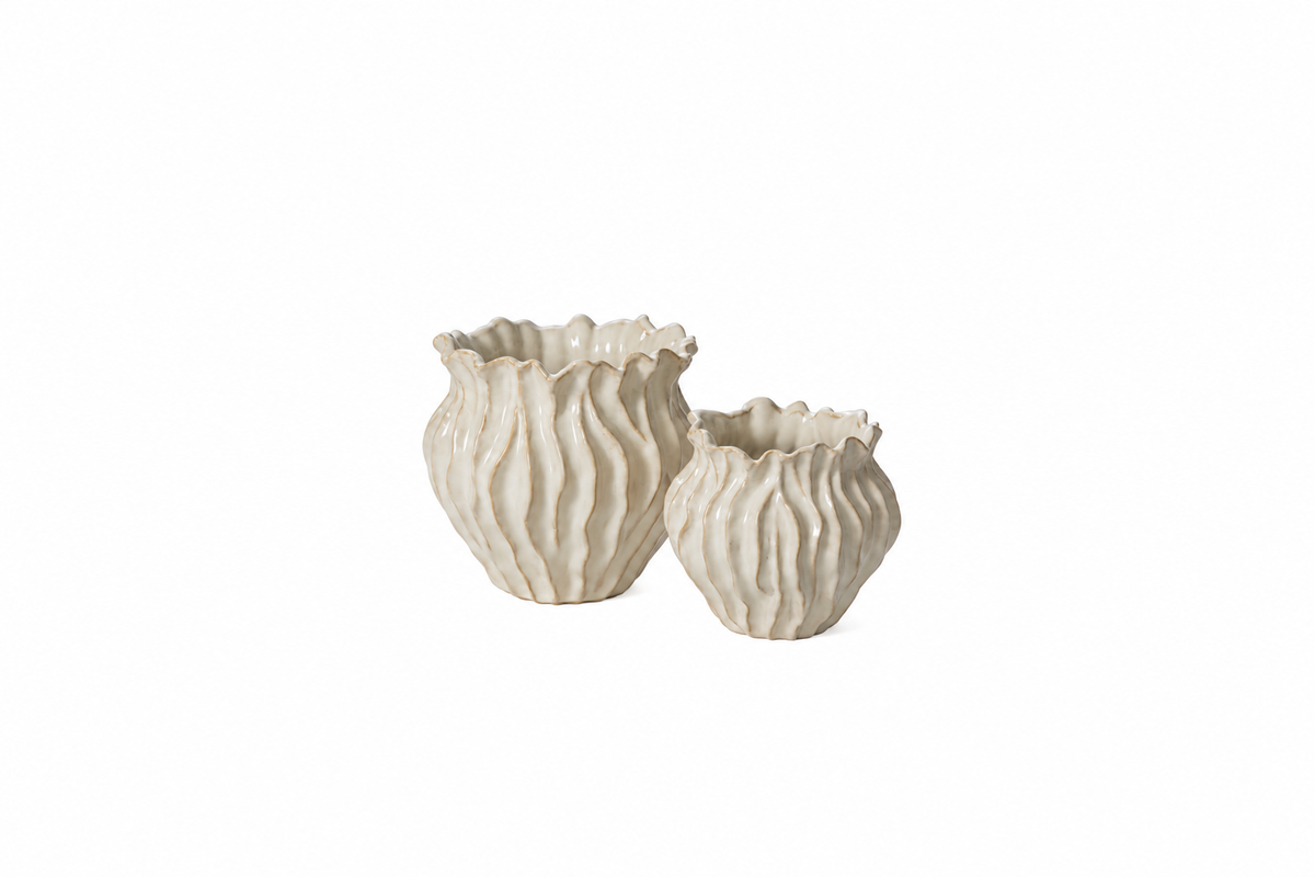 Ruffle Ceramic Vase Denton Texas