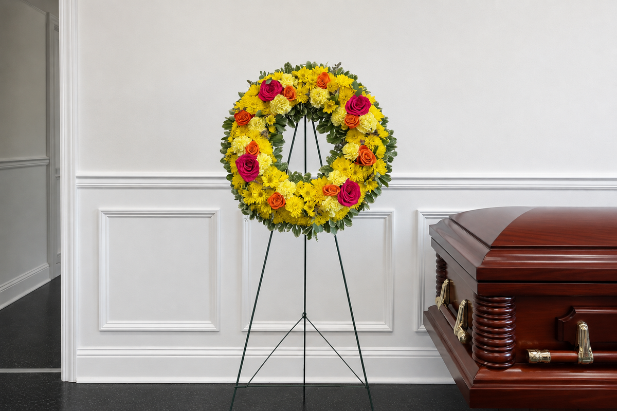 Sympathy Wreath at Denton Florist, Denton Texas