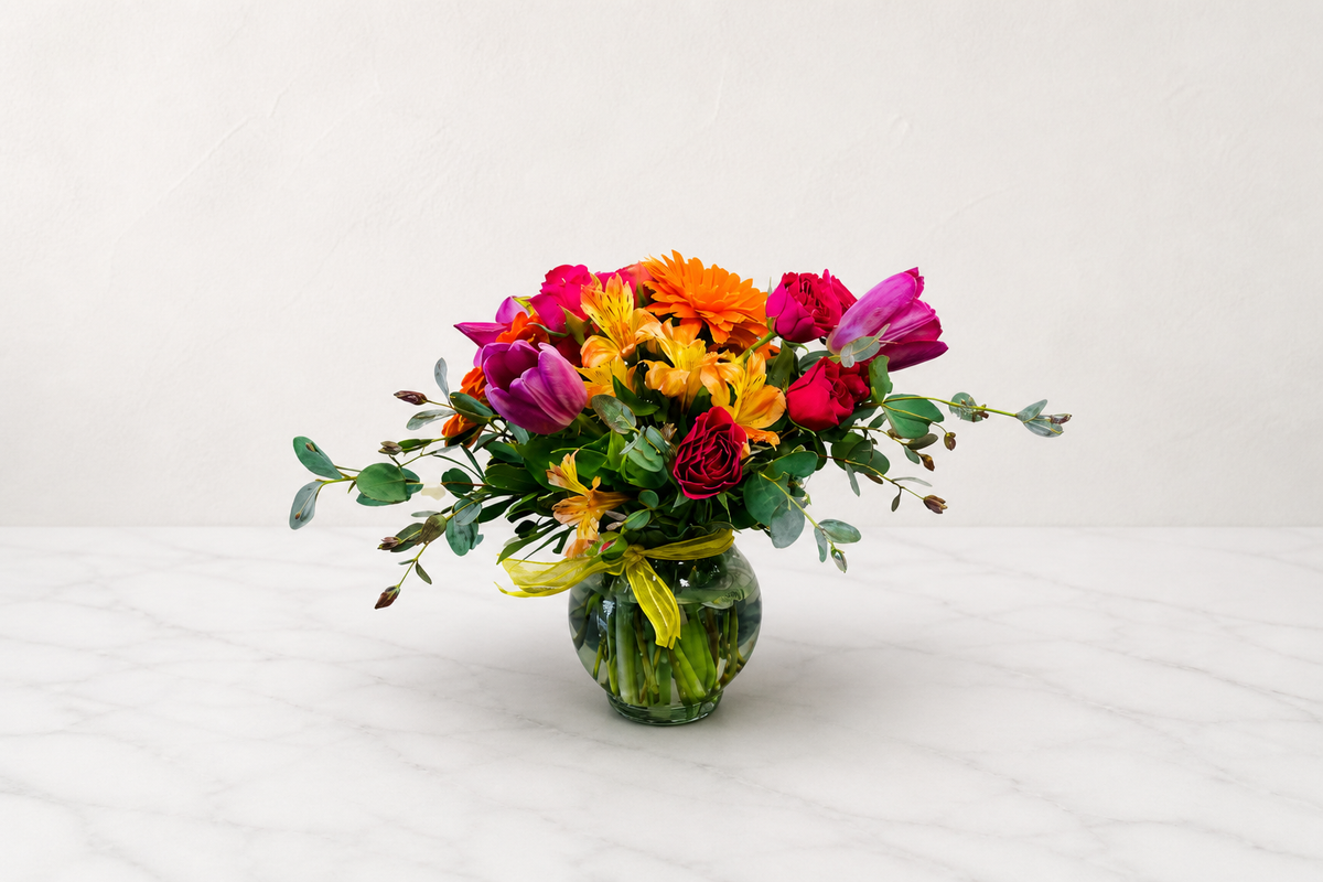 Tulip Arrangment at Denton Florist, Texas