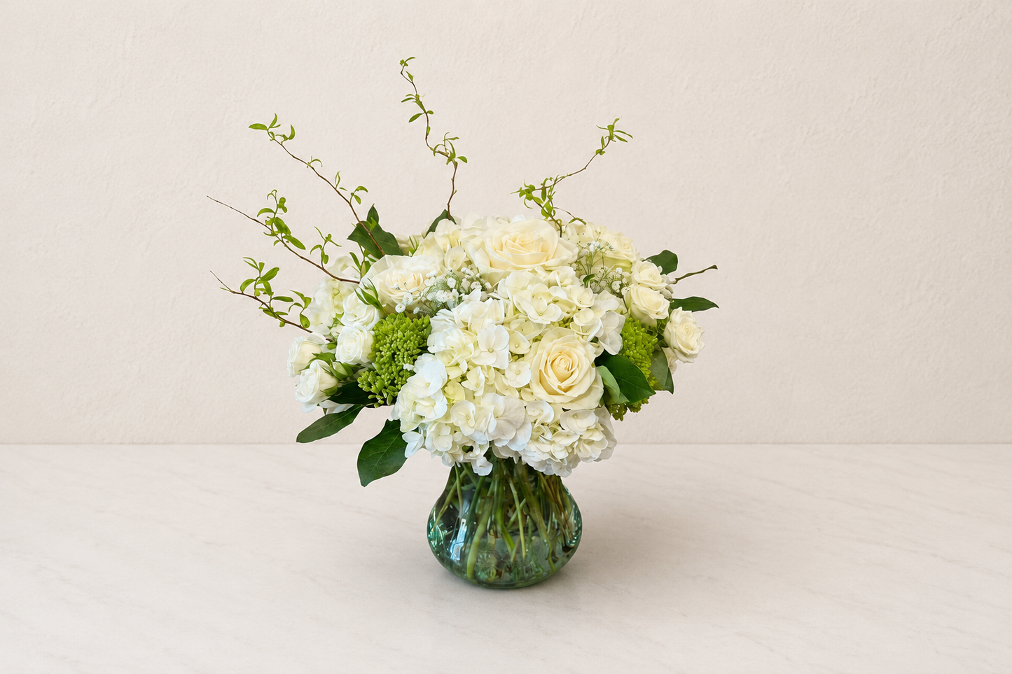 Denton Texas White Rose and Hydrangea Bouquet
