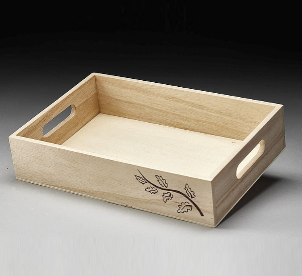 Wooden tray with Decorative Imprint Denton Florist